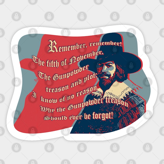 Guy Fawkes Sticker by Doc Multiverse Designs